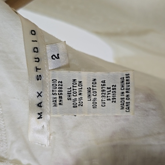 Max Studio Eyelet Lace Sleeveless Peplum Dress Ivory Size 2 - Picture 6 of 6